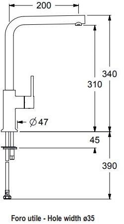 GUGLIELMI Кухонный смеситель, однорычажный, с поворотным изливом Sprint Fgsp32104 - Вид №12