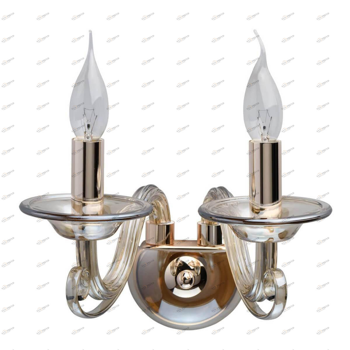 Бра на 2 лампы золотое "Элла" 483023002 MW-LIGHT СВЕЧА 00-3931508 Золото;прозрачный 