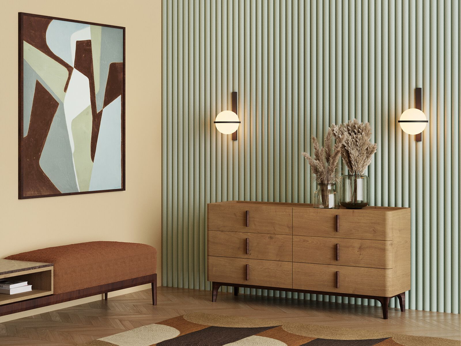 Мягкая скамейка из ткани ANA ROQUE INTERIORS ARCH-00053045 - Вид №1