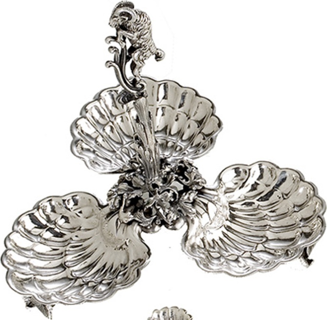 84397 Schiavon Солонка трехсекционная 14см "Зодиак Овен" (серебро 925пр) Серебро 925 