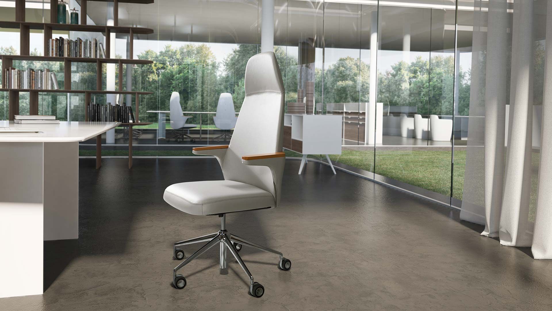 Офисное кресло с высокой спинкой с 5 спицами Moschella Beetle ARCH-00119170 - Вид №1