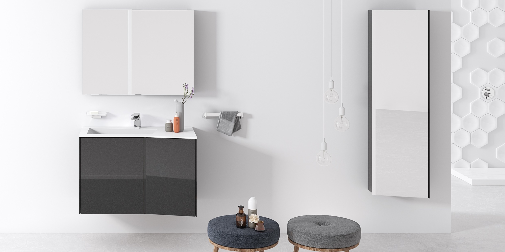 Sonia Пенал настенный FRACTAL METAL ANTRACITA 154999 - Вид №2