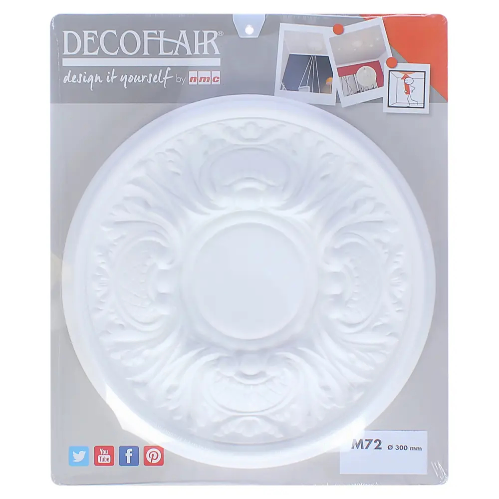 Розетка потолочная полиуретановая М72 D 30 см DECOFLAIR STLM-2022544 - Вид №2