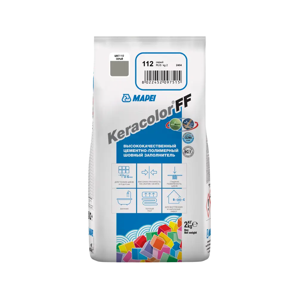 Затирка цементная MAPEI Keracolor FF серый для влажных помещений 81981433 STLM-0016524 - Вид №2