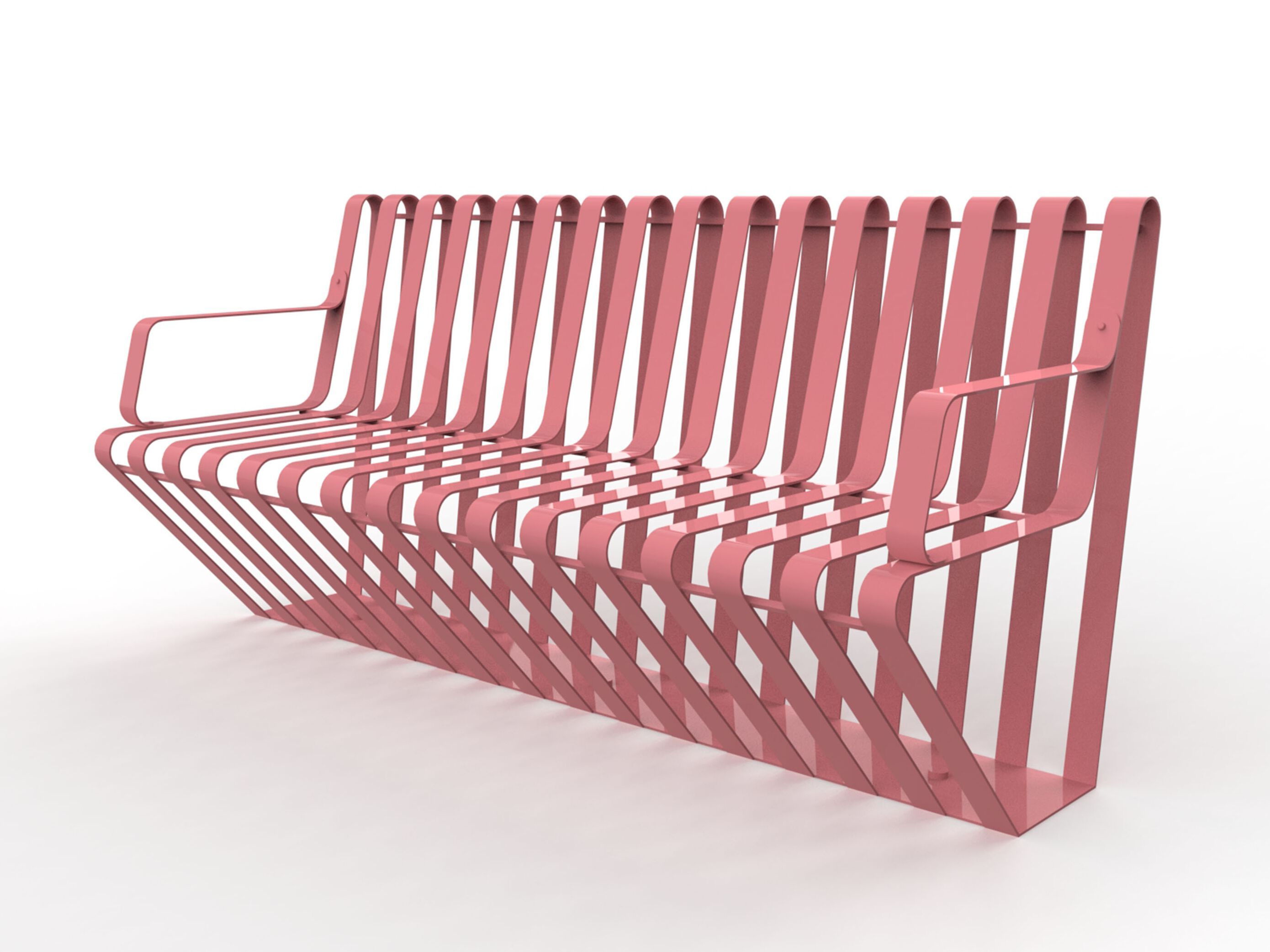 Стальная скамья со спинкой и подлокотниками CITYSì 3919 ARCH-00009083