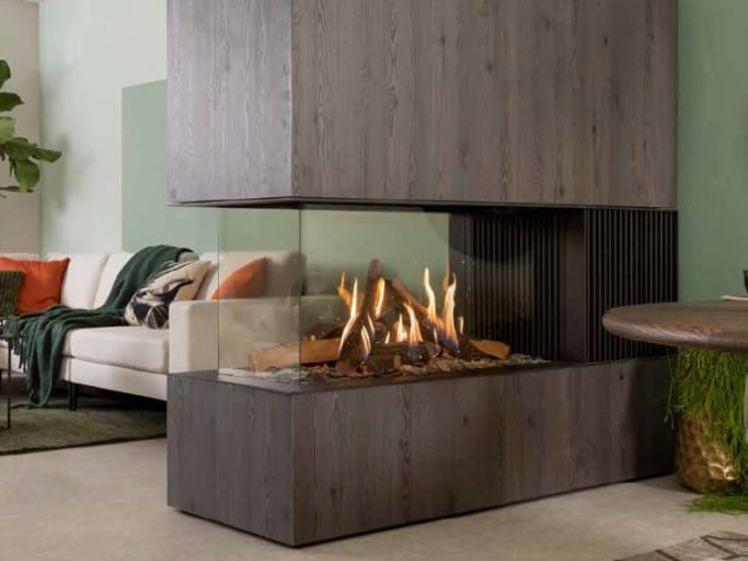 Газовый тройной закрытый камин KALFIRE GP115/55R ARCH-00150060