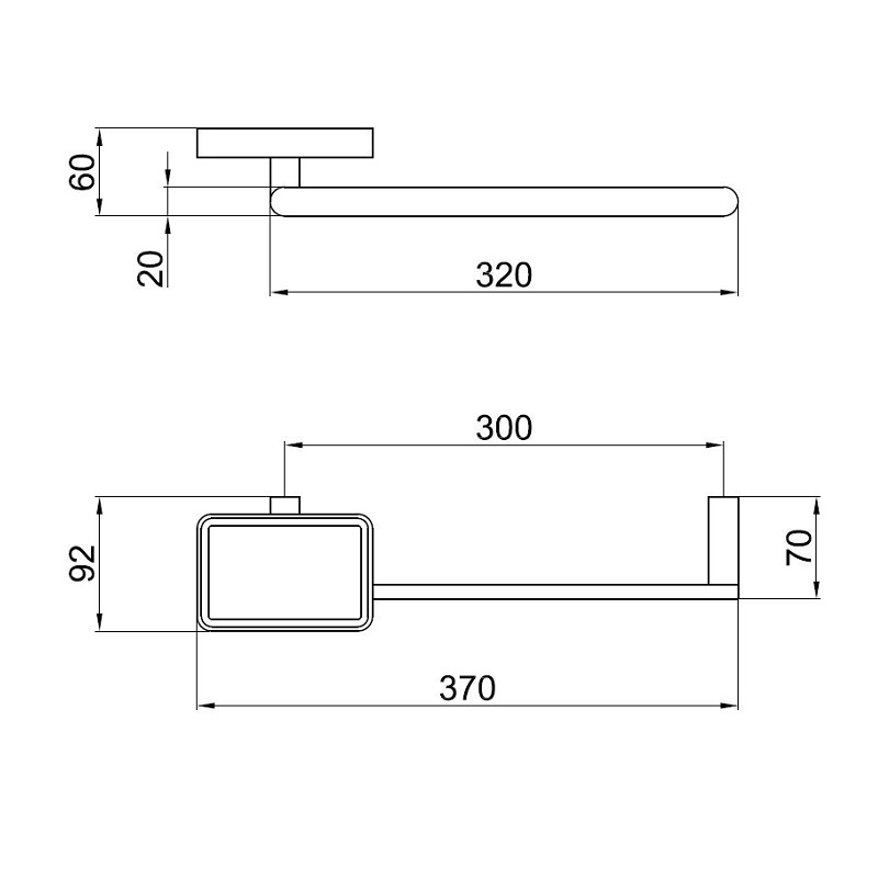 LV501601560 Мыльница с полотенцедержателем Webert Living - Вид №1