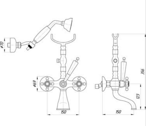 Смеситель MIGLIORE Revival ML.REV-402.CR для ванны/душа - хром  - Вид №2