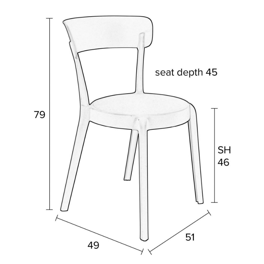 Стул Hoppe, темно-серый White Label Living 1100355 - Вид №11