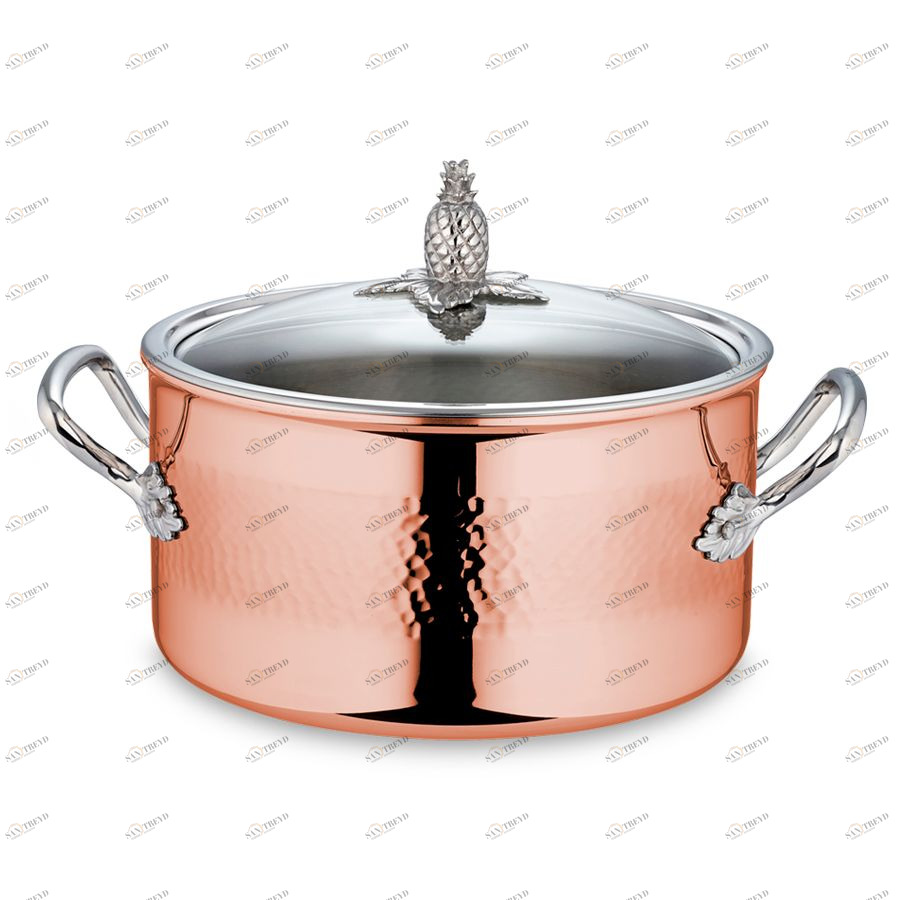 Кастрюля низкая со стеклянной крышкой Omegna Cupra, медь/нержавеющая сталь, Ø24 см, 6 л Ruffoni VCA2412XRUFFONI