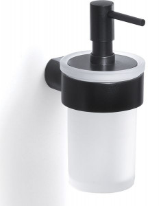PI81(14) Gedy G-Pirenei, настенный стеклянный дозатор, цвет черный матовый