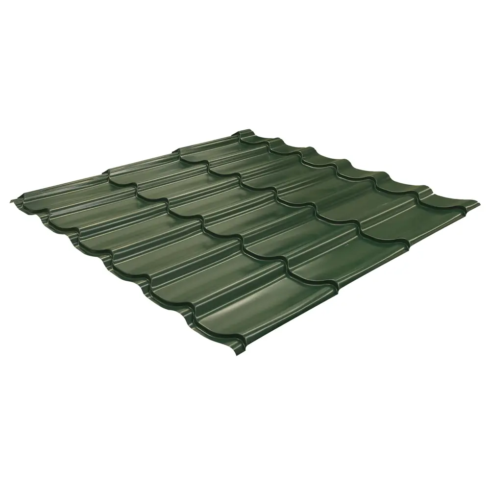 Металлочерепица 0.5 мм ГОСТ 1200x1180 мм RAL 6005 зеленый мох 89296954 STLM-2140991 Santreyd  - Вид №2