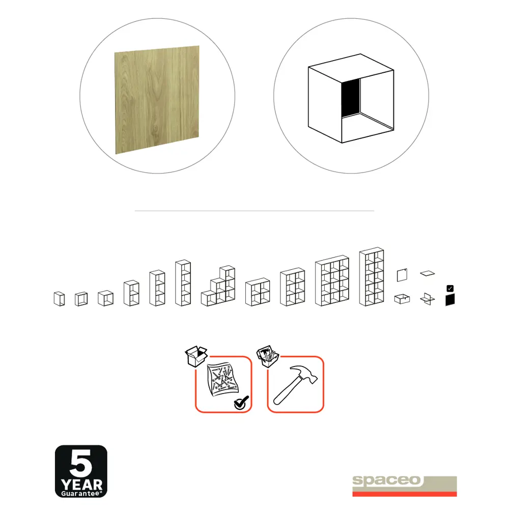 Задняя стенка SPACEO Kub для стеллажа 34.4×34.4 см дуб 82731901 STLM-0034892 - Вид №4