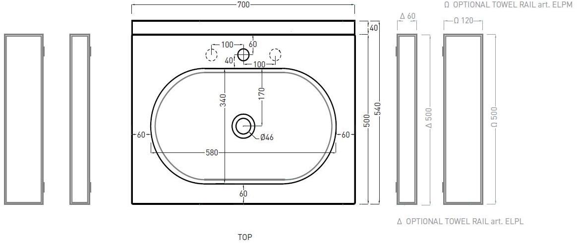 Подвесная раковина настенная овальная Ceramica Cielo Elle белая sun-id-1371989 - Вид №8