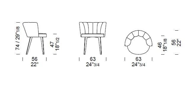 Мягкий стул из ткани Borzalino Diva ARCH-00134292 - Вид №4