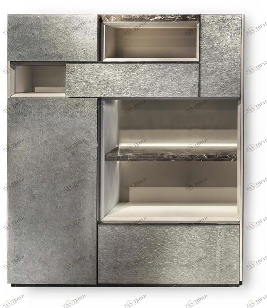 HESSENTIA | Cornelio Cappellini Книжный шкаф из кварцита с ящиками и подсветкой Santreyd sun-id-1493661