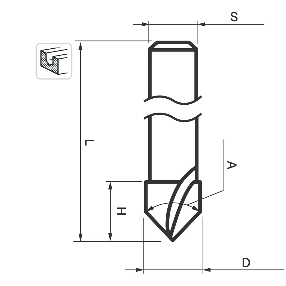 Фреза пазовая V-образная Santreyd для декоративной обработки дерева 85635389 STLM-0064798 - Вид №1