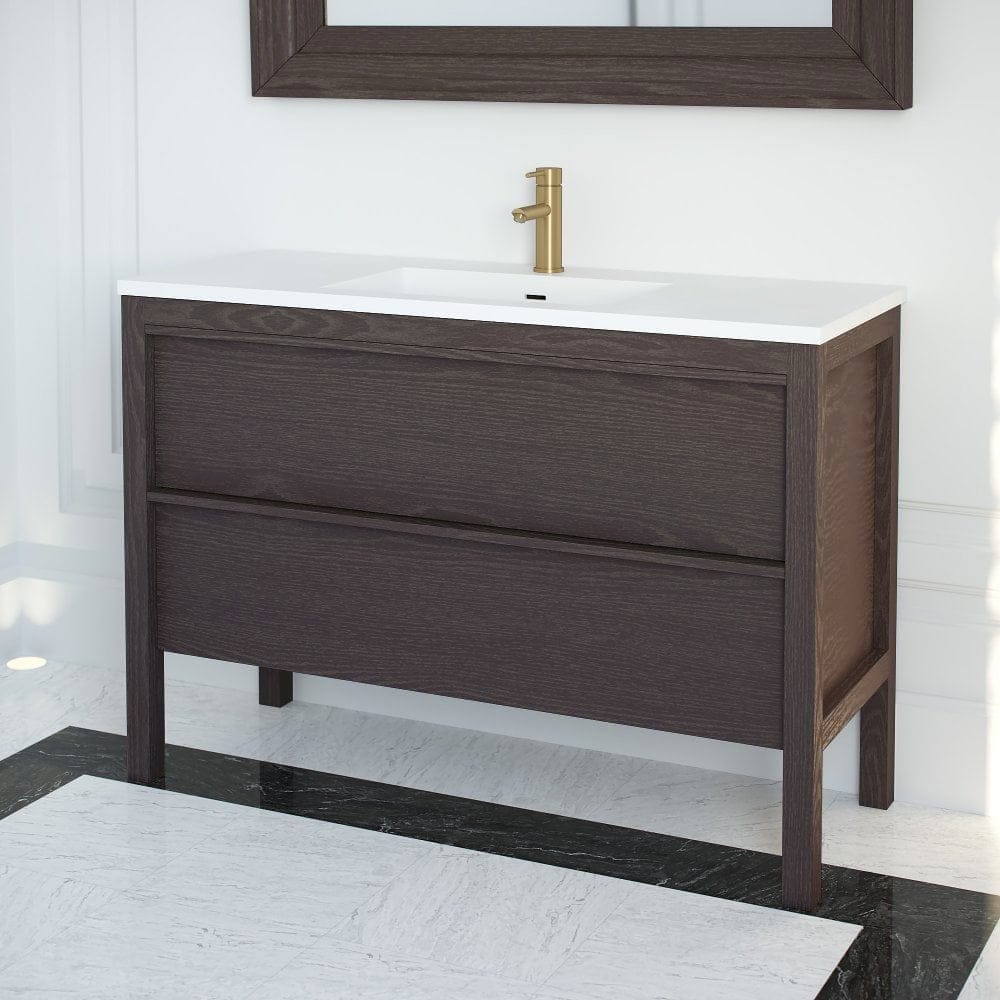 Деревянный напольный шкаф для умывальника с ящиками со встроенной раковиной LUSSO Langham ARCH-00126533 - Вид №1