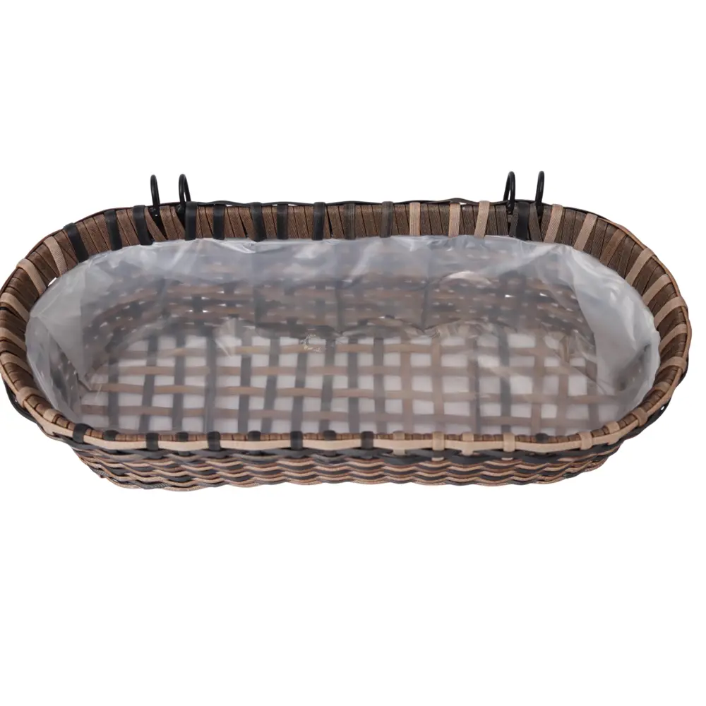 Кашпо для цветов 14x22x50 см v15 л пластик темно-коричневый Santreyd Балконный STLM-2152678 - Вид №4