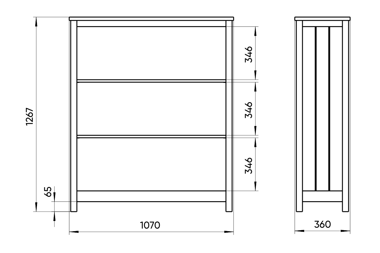 Стеллаж открытый серый Wood М ELLIPSE ELLIPSE WOOD 00-3951333 Серый Santreyd  - Вид №2