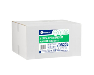 VOB205 Бумажные полотенца OPTIMUM SLIM, белые, двухслойные, 3000 шт. Merida