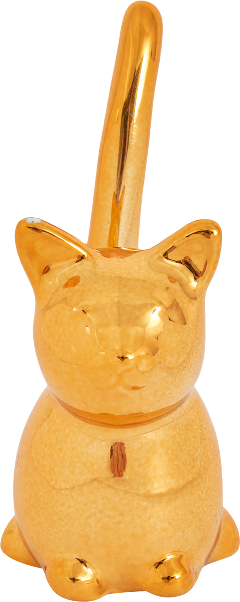 86383342 Подставка для колец Котик 1 керамика золотая 3.6x8 см STLM-0068365 Santreyd  - Вид №1
