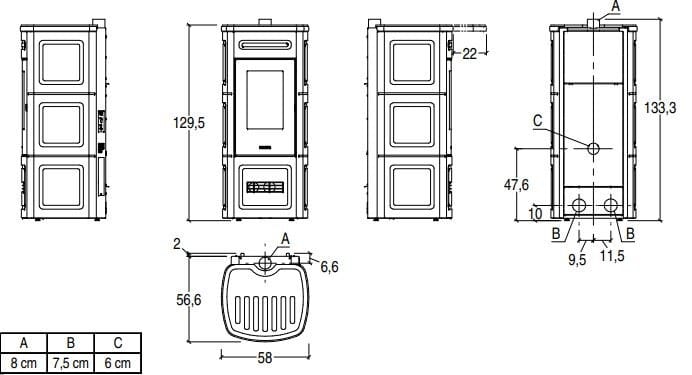 Печь на гранулах из фаянса Piazzetta Premium Plus ARCH-00146818 - Вид №2
