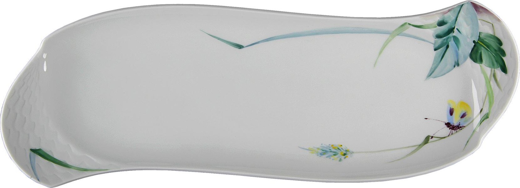 77349 Meissen Блюдо удлиненное 25,5см "Игра волн, рельеф, дикая флора" Фарфор 