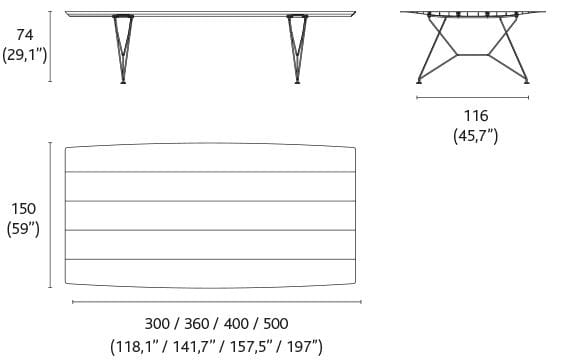 Прямоугольный обеденный стол из алюминия и нержавеющей стали BD Barcelona Aluminium ARCH-00104938 - Вид №7