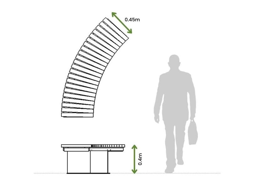 Модульная и изогнутая деревянная скамья Urbencéa REST ARCH-00078653 - Вид №2