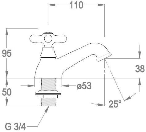 Fir Italia Смеситель для раковины из хромированной латуни Alison 33 3310002 - Вид №1