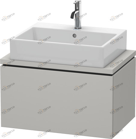 LC580100707 Тумбочка для компактной консоли L-Cube #LC5801 720 x 477 мм Бетонно-серый матовый декор Duravit
