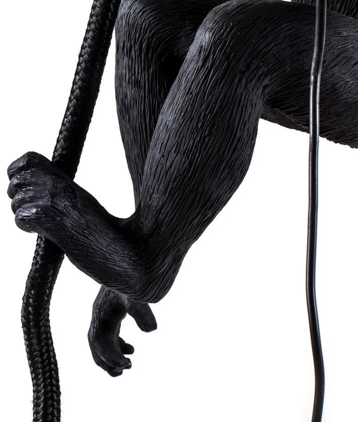 Seletti Подвесной светильник из пластмассы The monkey lamp black 14923 - Вид №5
