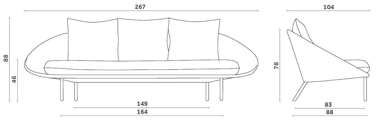 3-местный тканевый диван Miniforms Lem ARCH-00055797 - Вид №11