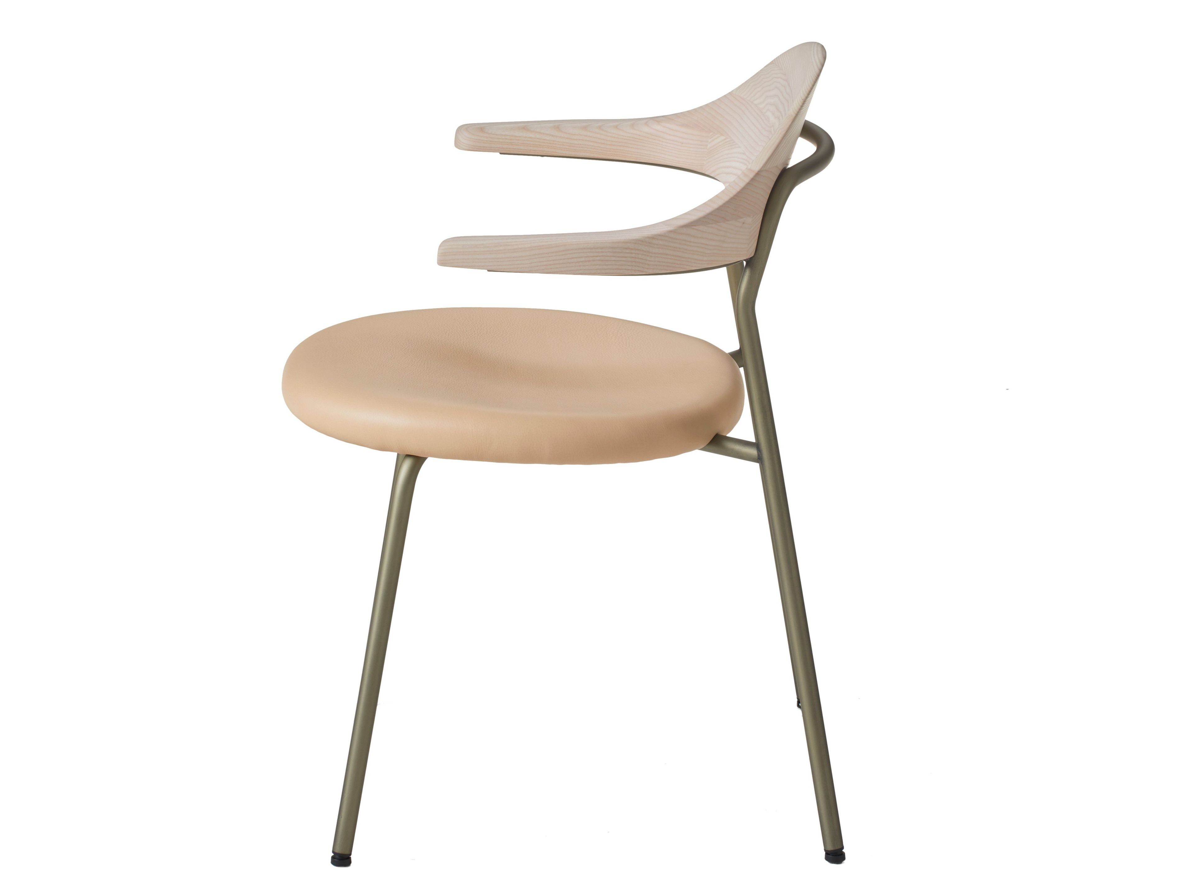 Мягкий стул из нержавеющей стали и дерева BassamFellows Бикорн ARCH-00121207 - Вид №2