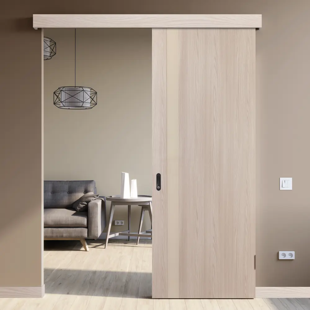 Дверь межкомнатная со стеклом Мирра 60x200 см Hardflex цвет ясень бора с замком и петлями МАРИО РИОЛИ STLM-2157815 - Вид №7
