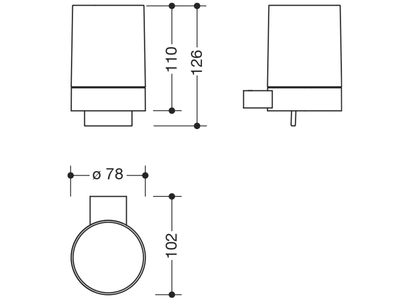 950.06.10001 Дозатор для мыла или дезинфицирующего средства с держателем HEWI Universalprodukte  - Вид №1
