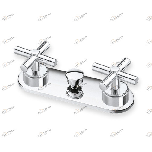 CRIEV131 Смеситель для ванны настольный с переключателем на 2 выпускных отверстия и металлической пластиной Cristina Rubinetterie 