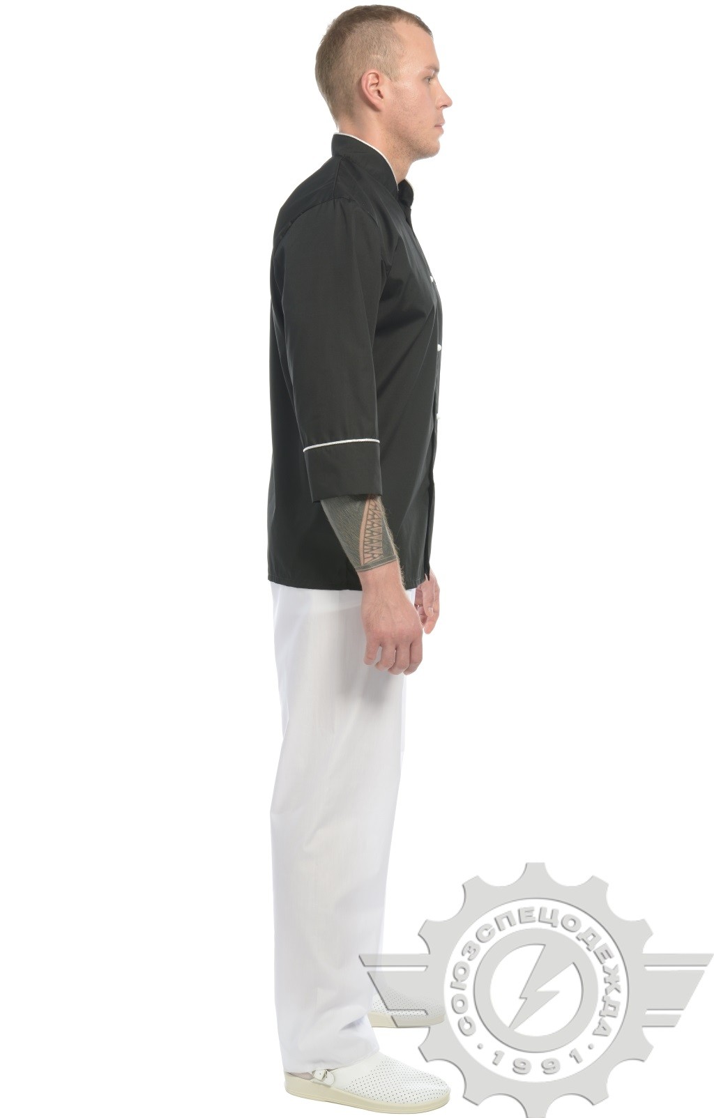 69100 Куртка поварская "Люкс-Лайт" черная  Повар  размер 44-46/170-176 Спецодежда  - Вид №8