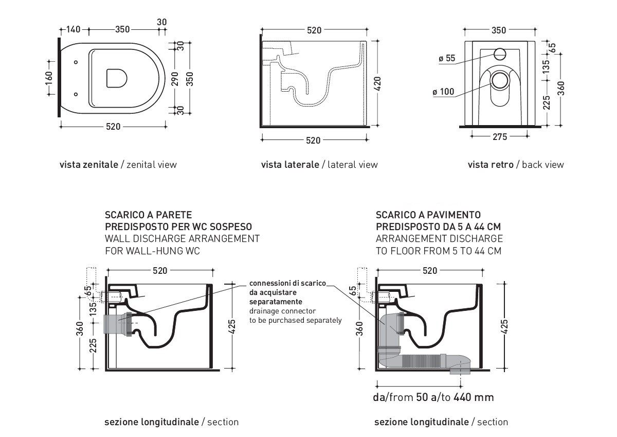 Керамический туалет без пола Ceramica Flaminia Astra ARCH-00075203 - Вид №7