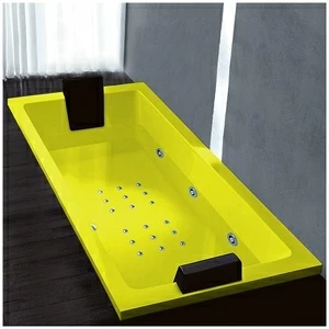 Ванна Gruppo treesse Quadra 199 ATC-V073Q-SX-Z жёлтая с гидромассажем и аэромассажем прямоугольная встроенная левая