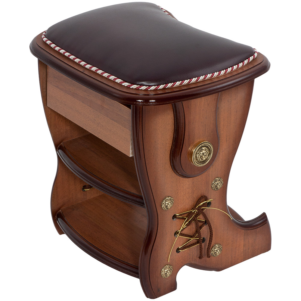 11136 Табурет Сапог с ящиком Орех Бордо BOGACHO 4627138237762