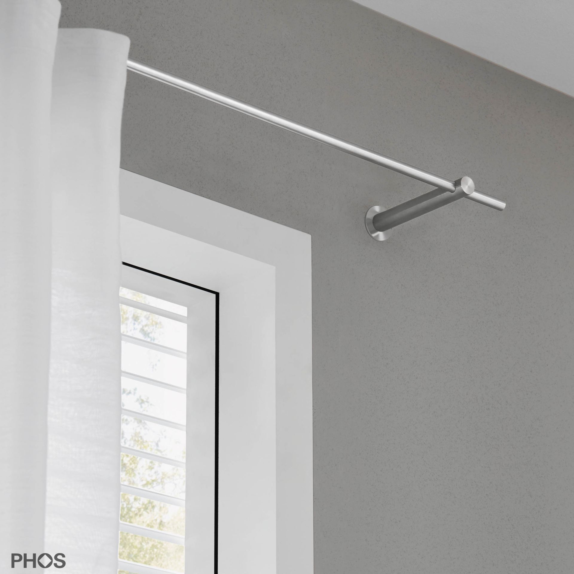 VS20-140-1800 Комплект карнизов: 180 см с 2 кронштейнами (большое расстояние от стены) PHOS  - Вид №1