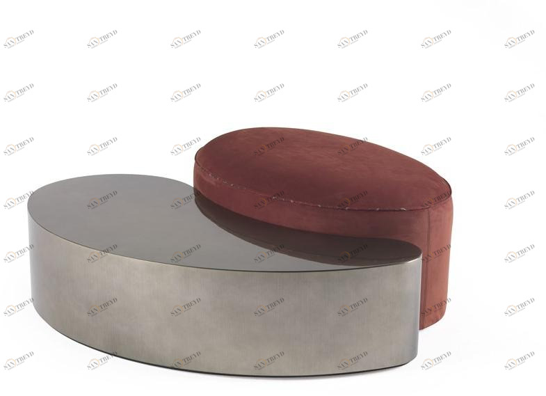 ETRO Home Interiors Пуф из нубука с деревянным столом Goa sun-id-1475457