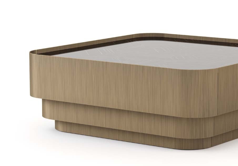 Деревянный шпон квадратный низкий журнальный столик Stylish Club His &amp ARCH-00143885 - Вид №2