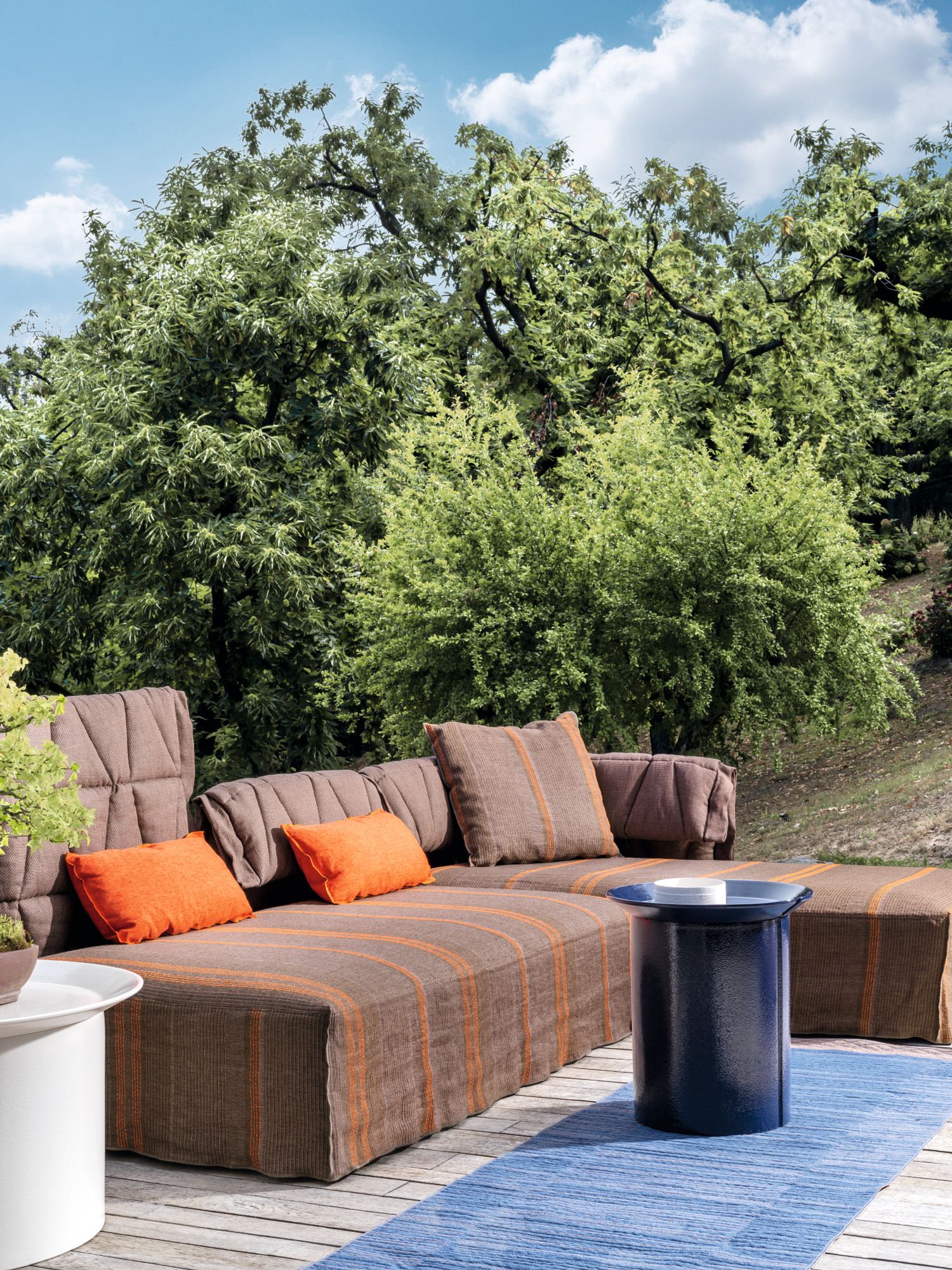 Модульный тканевый садовый диван с полуостровом Gervasoni Gervasoni Outdoor ARCH-00124815 - Вид №1