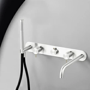 Смеситель для ванны глянцевая сталь с бежевой ручкой Toki Radomonte TKI52LCIL28