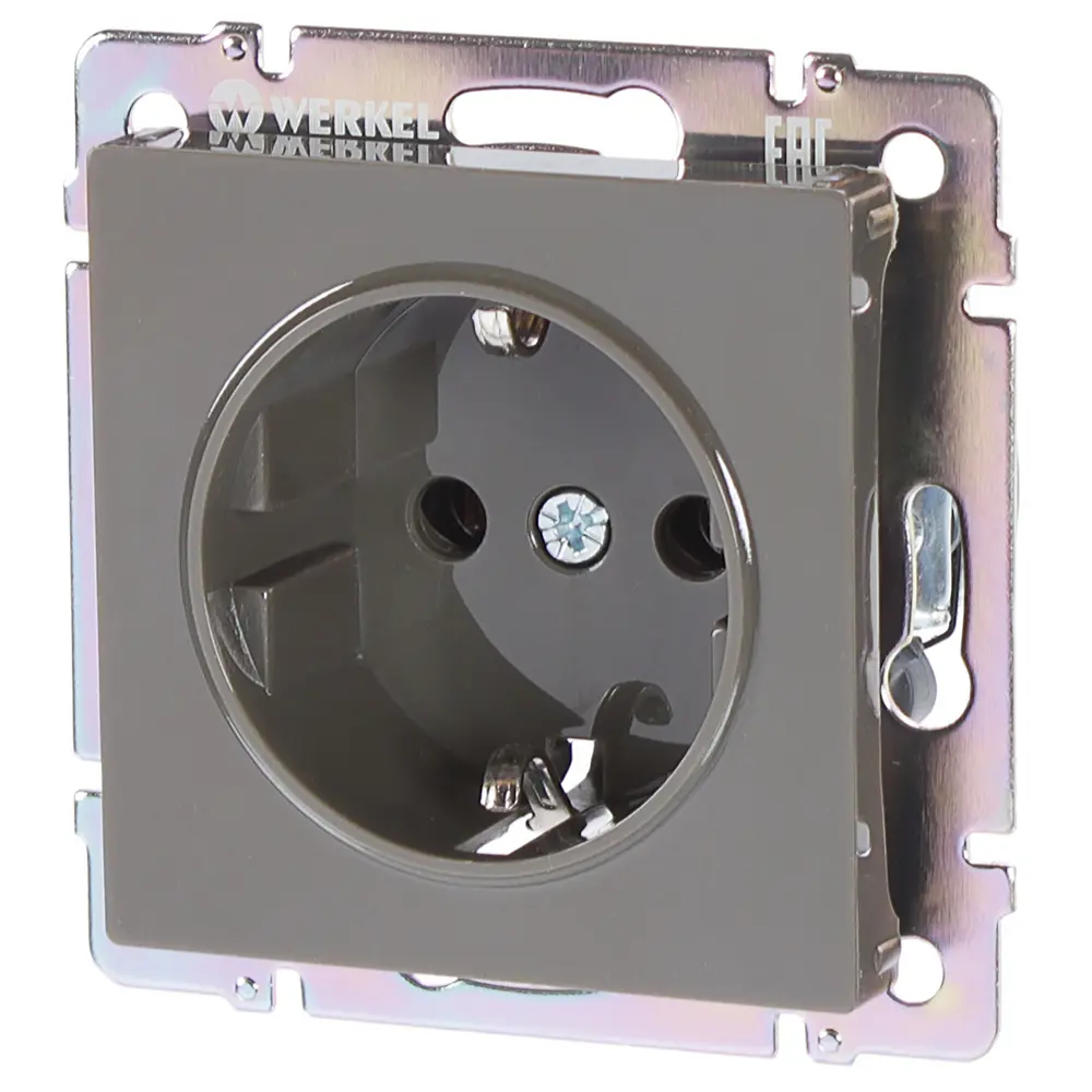 Розетка встраиваемая Werkel с заземлением, цвет серо-коричневый STLM-2008643 - Вид №2