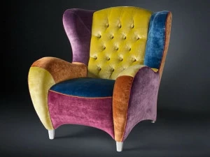 VGnewtrend Кресло из мягкой ткани с подлокотниками Schinke