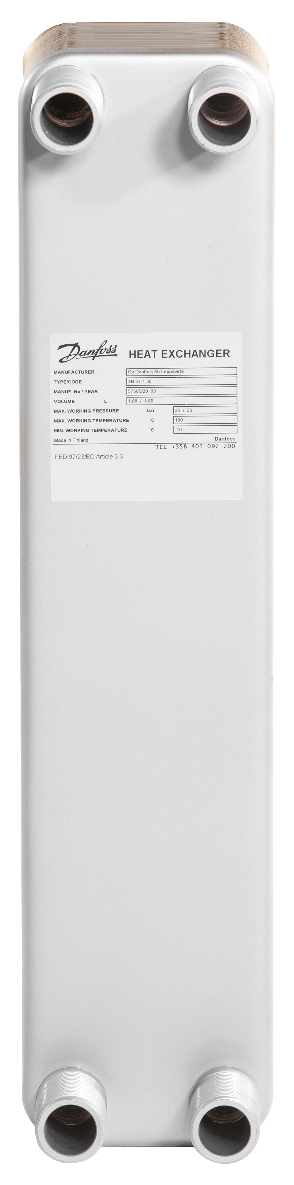 Danfoss Паяный пластинчатый теплообменник серии XB37 XB 37L-1 110 PN25 Паяный ТО 004H7283  - Вид №17